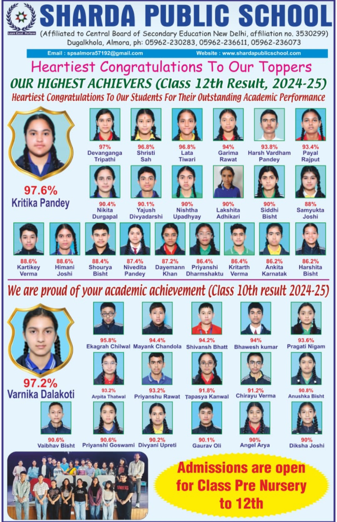 सीबीएसई बोर्ड परीक्षा में शारदा स्कूल के विद्यार्थियों का शानदार प्रदर्शन